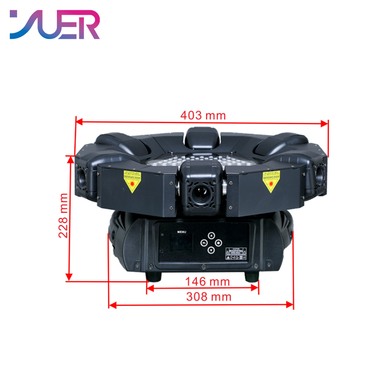 YUER New Mold Smart 6 Heads Moving Head Beam Laser Light RGB Floral Color Laser Light Projector Unlimited Rotating Disco Laser Light