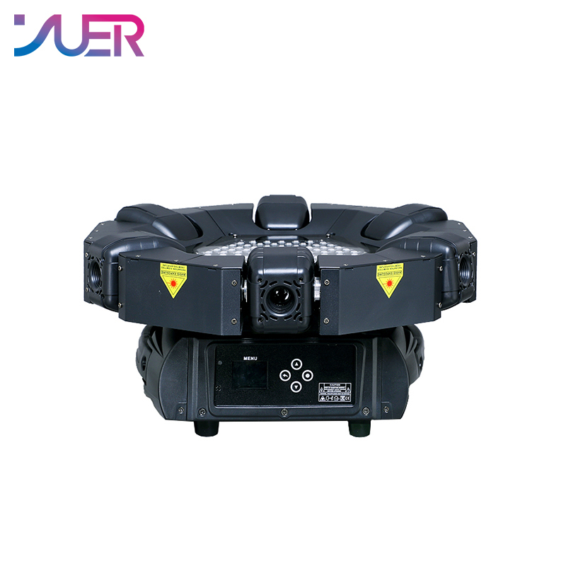 YUER New Mold Smart 6 Heads Moving Head Beam Laser Light RGB Floral Color Laser Light Projector Unlimited Rotating Disco Laser Light