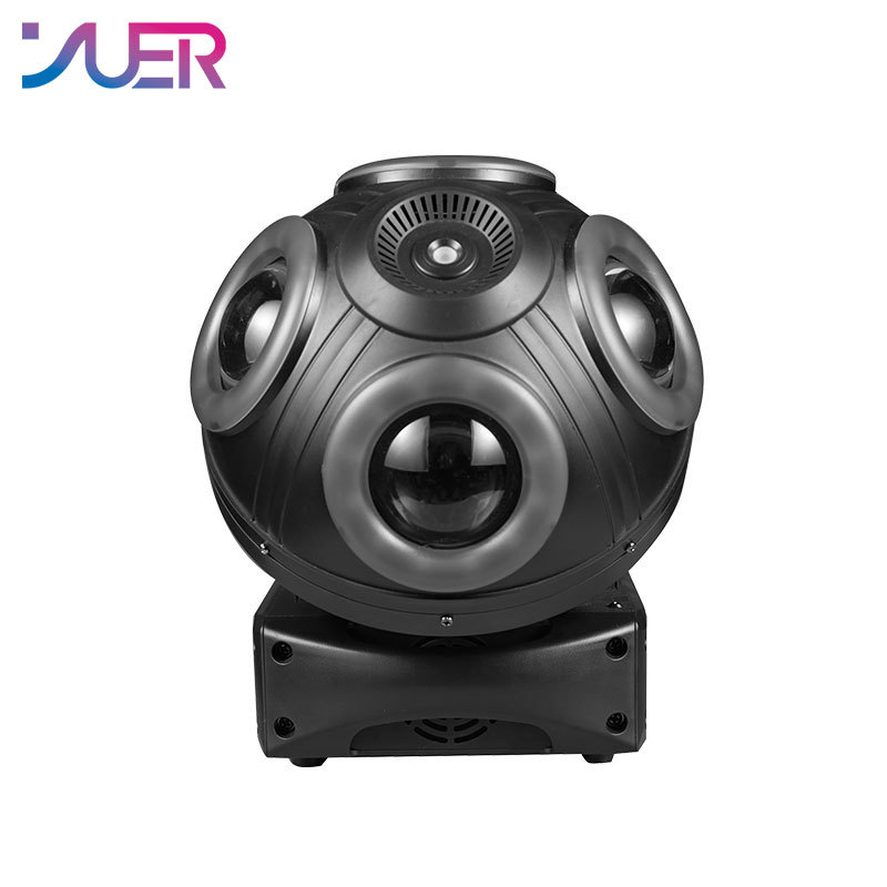 YUER New Double Heads LED 8x10w RGBW + 2x100MW RG Laser + 96PCS RGB Lamp Ring 3in1 Effect Stage Lighting Moving Head For KTV Music Bar