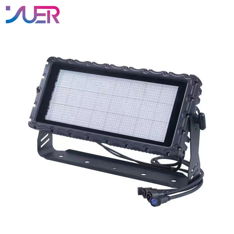 YUER Ip65 Waterproof 600W 24 Segments Strobe Light RGB 3 in 1 LED Strobe Stage Effect Light DMX Wash Flood for DJ Disco
