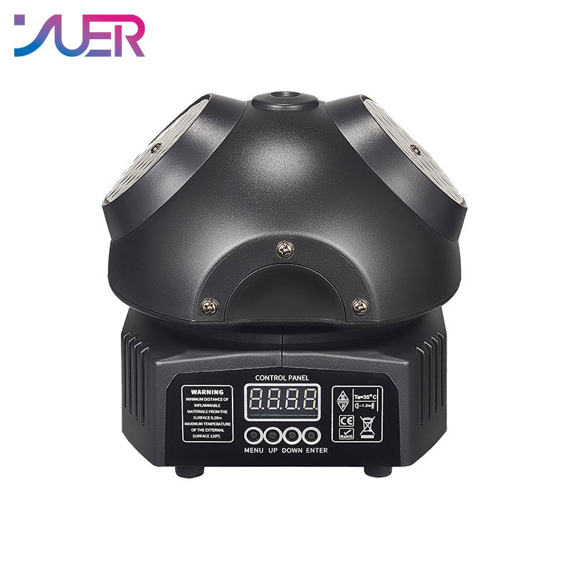 YUER Mini Beetle DJ Disco Ball Lights Colorful LED Beam Green Laser Moving Head Lights DMX512 Strobe Nightclub Party Show