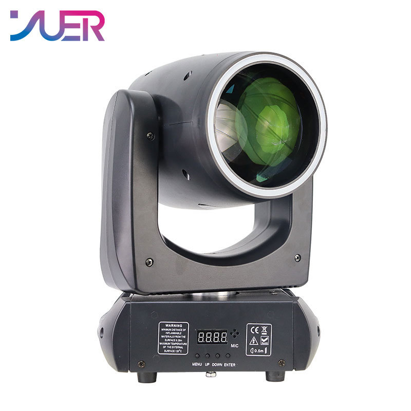 YUER Mini 200W LED Moving Head Light Beam Spot 18 Rotating Prisms With Ring Dj Dmx Stage Light Effect Light Disco Dj Bar Wedding Club