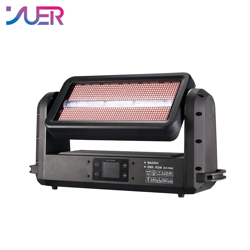 YUER Ip65 Waterproof Moving Head Strobe Light Point control RGB 3 in 1 LED Strobe Stage Effect Light Wireless DMX Wash Flood for DJ Disco