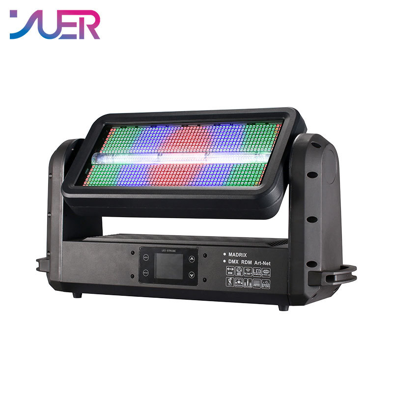 YUER Ip65 Waterproof Moving Head Strobe Light Point control RGB 3 in 1 LED Strobe Stage Effect Light Wireless DMX Wash Flood for DJ Disco