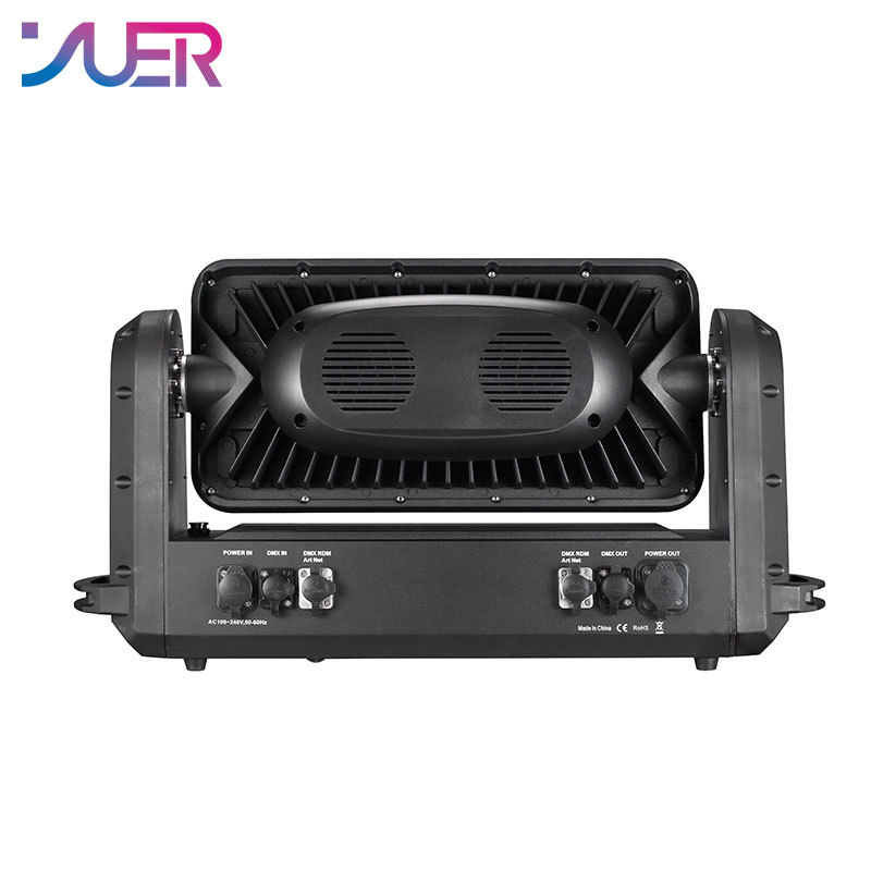 YUER Ip65 Waterproof Moving Head Strobe Light Point control RGB 3 in 1 LED Strobe Stage Effect Light Wireless DMX Wash Flood for DJ Disco