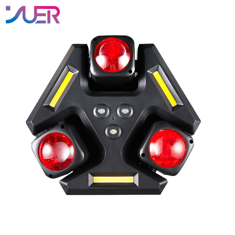YUER LED 3 Head Beam Strobe Laser Stage Effect Light Disco Rotating Moving Head Light Bar Party Stage Performance DJ Equipment