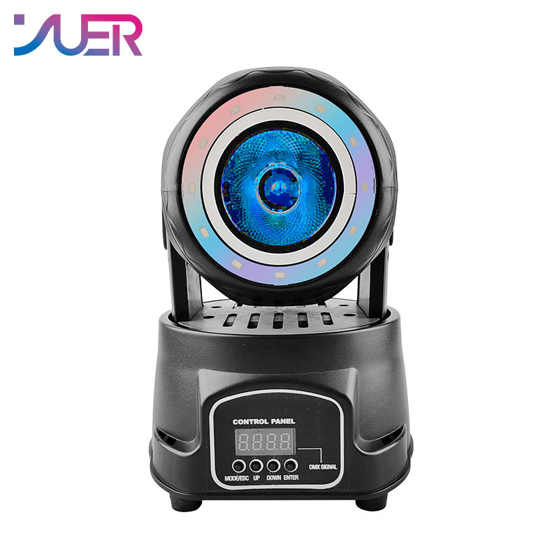 YUER Mini 40W LED RGBW 4IN1 Beam Moving Head Light With Dual Ring Strobe Stage Lights DMX512 Dj Disco Party Wedding Bar Stage Effects