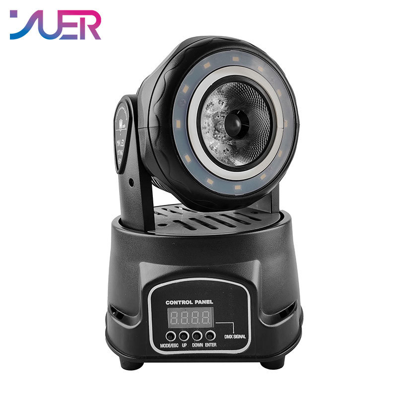 YUER Mini 40W LED RGBW 4IN1 Beam Moving Head Light With Dual Ring Strobe Stage Lights DMX512 Dj Disco Party Wedding Bar Stage Effects