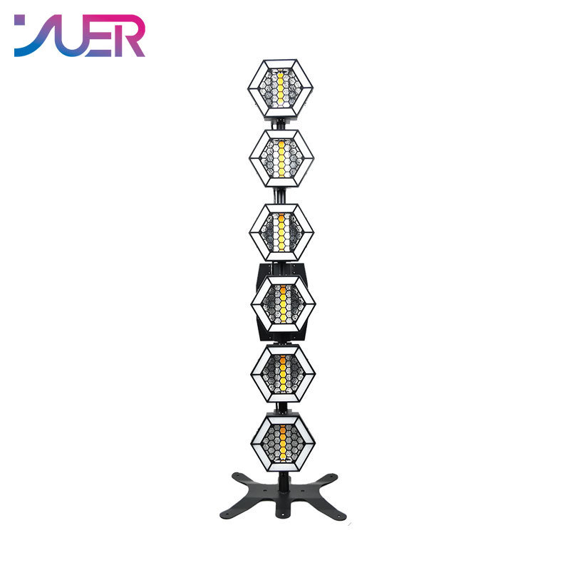 YUER 6X50W COB Warm White + RGB SMD Pixel Linear Retro Flash Light Wall Wash Flash Horse Racing Effect DMX512 DJ Disco Party Stage Effects