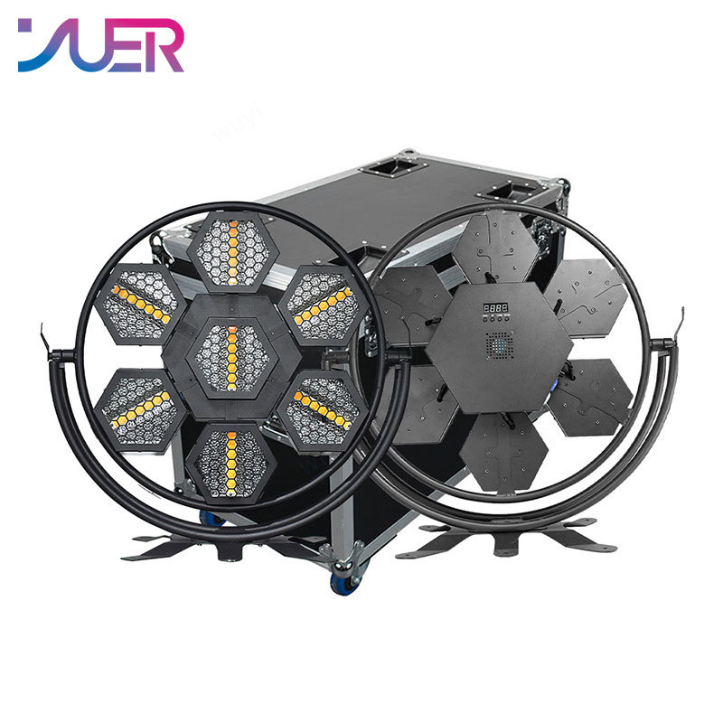 YUER New Stage Light 7pcs*100W LED Pixel Retro Light Background Light dj Nightclub bar Light 7pcs*100W warm white COB LED + 168pcs*0.3W RGB 3IN1 5050 LED