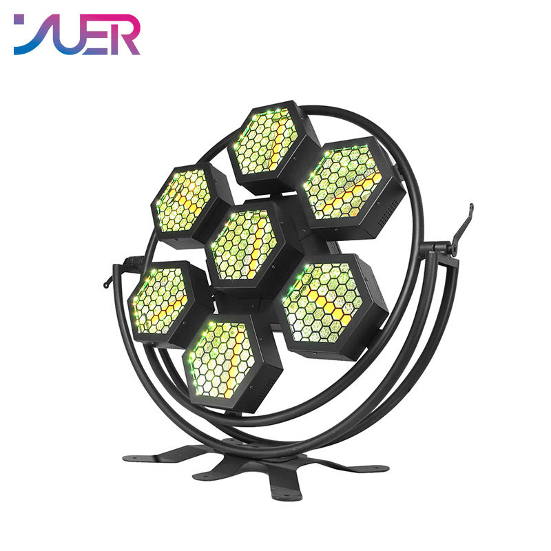 YUER New Stage Light 7pcs*100W LED Pixel Retro Light Background Light dj Nightclub bar Light 7pcs*100W warm white COB LED + 168pcs*0.3W RGB 3IN1 5050 LED
