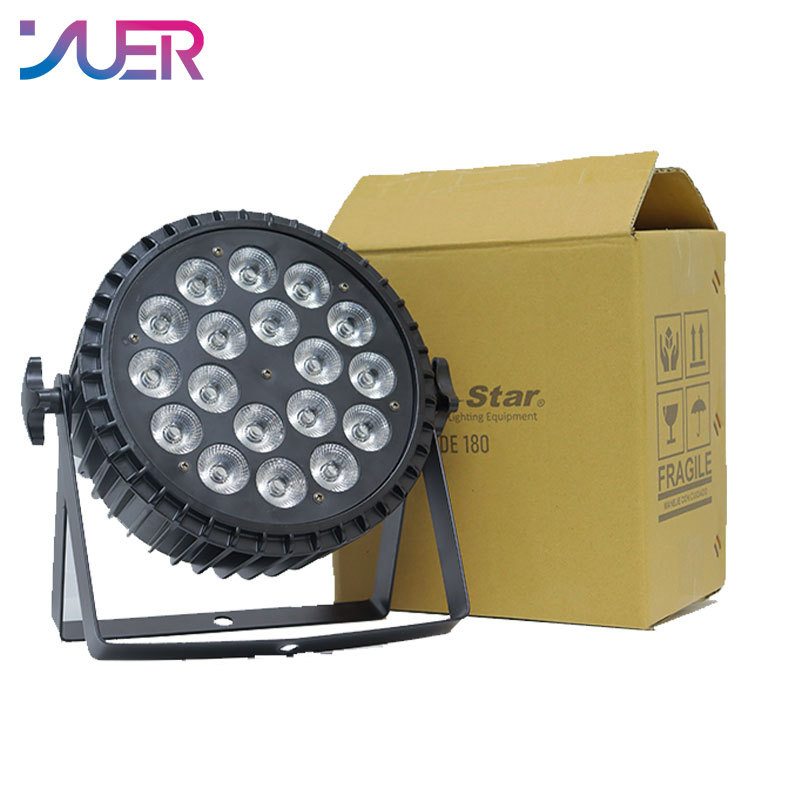 YUER Aluminum Alloy LED Par Lights 18X10W RGBW 4in1/18X15W RGBWA 5in1//18x18W RGBWA+UV 6in1 LED Lighting DMX512 Disco Light Professional Stage Bar Dj Equipment
