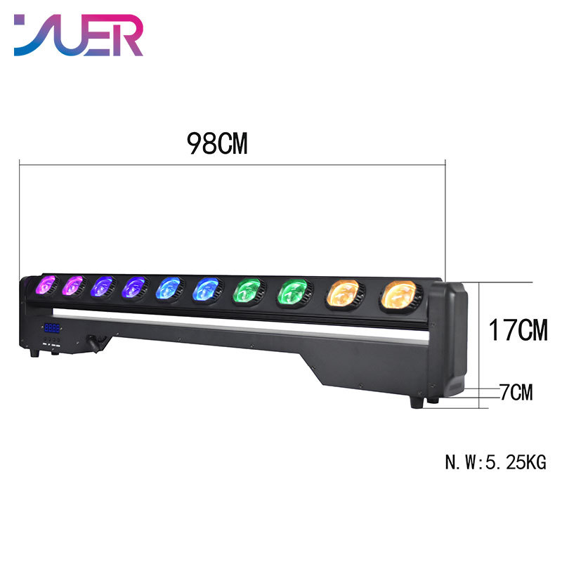 YUER NEW 10x25w RGBW LED Rotating beam  Moving Head Light For Disco Dance Floor Bar Party Nightclub DJ