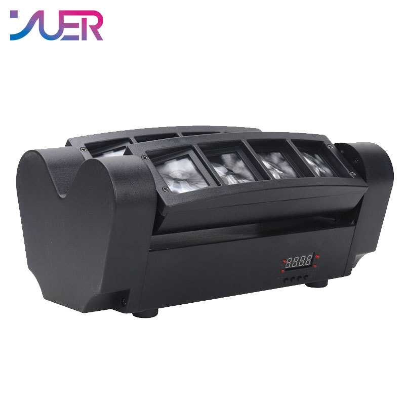 YUER Mini LED 8x6W RGBW Moving Head Light LED Spider Beam Stage Lighting DMX 512 Spider Light Good for DJ Nightclub Party