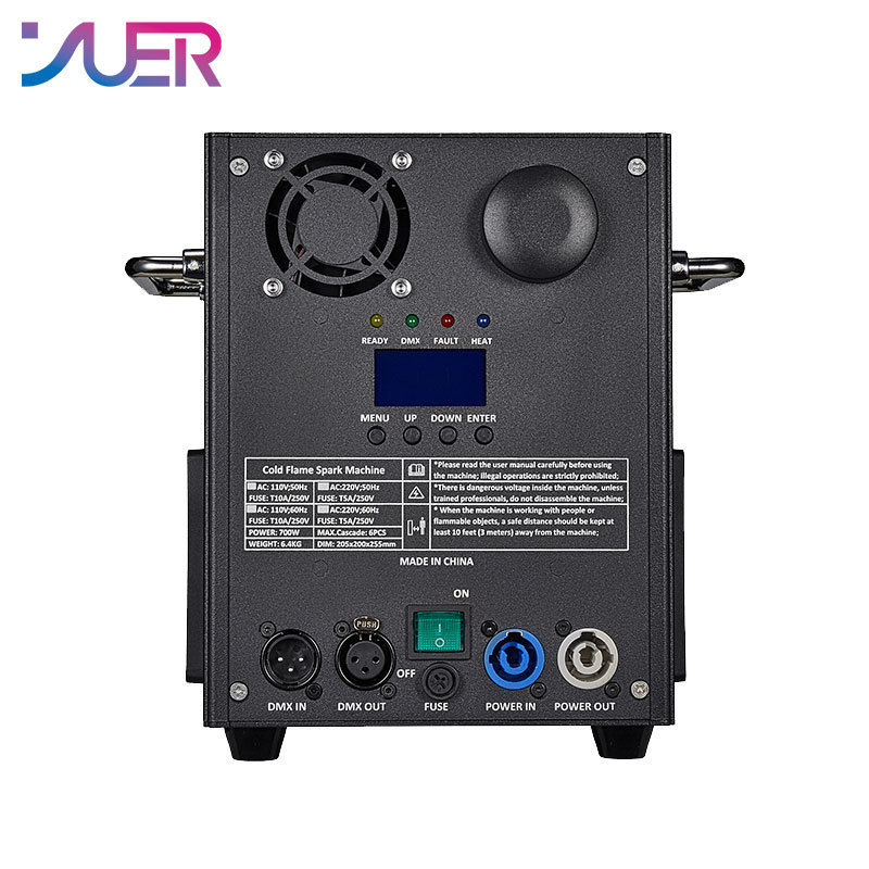 YUER Electronic 700W Cold Spark Firework Machine For DJ Wedding Celebration Dmx Remote Control Sparkular Fountain Machine