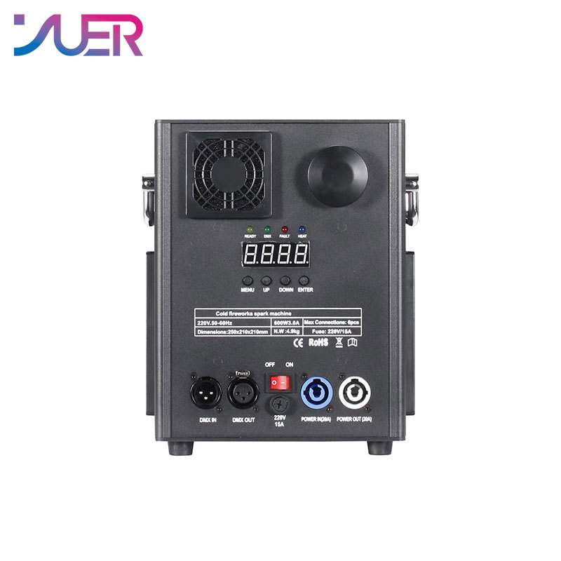 YUER Professional 600W Electronics Cold Spark Machine DMX Remote Cold Fireworks Fountain Spark Effect Machine For Wedding Party DJ