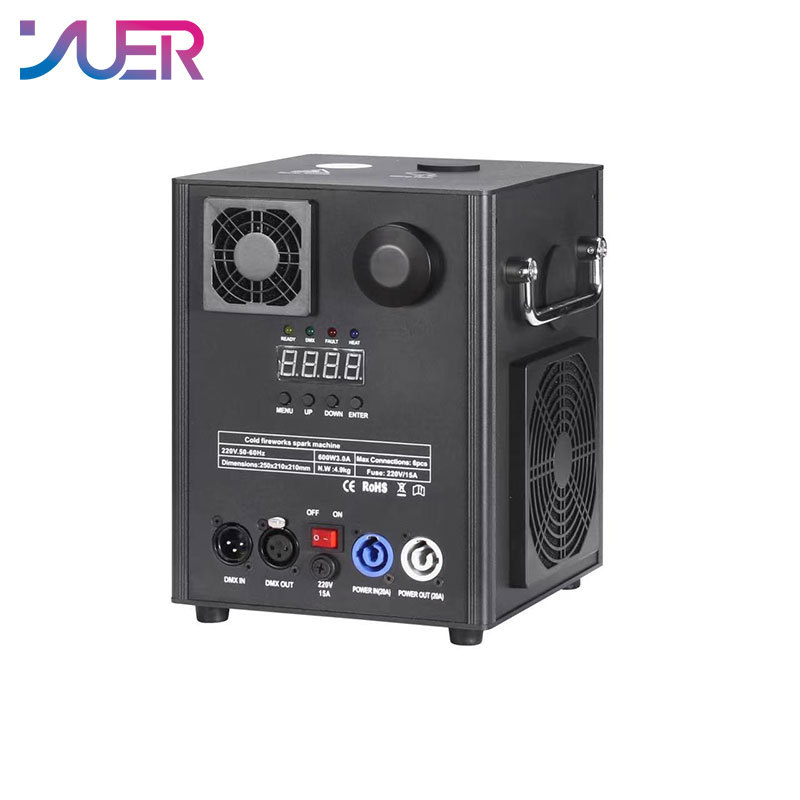 YUER Professional 600W Electronics Cold Spark Machine DMX Remote Cold Fireworks Fountain Spark Effect Machine For Wedding Party DJ