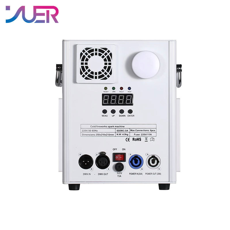 YUER Professional 600W Electronics Cold Spark Machine DMX Remote Cold Fireworks Fountain Spark Effect Machine For Wedding Party DJ
