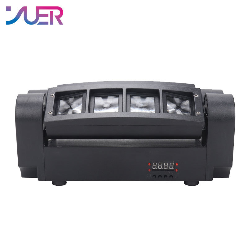 YUER Mini LED 8x6W RGBW Moving Head Light LED Spider Beam Stage Lighting DMX 512 Spider Light Good for DJ Nightclub Party