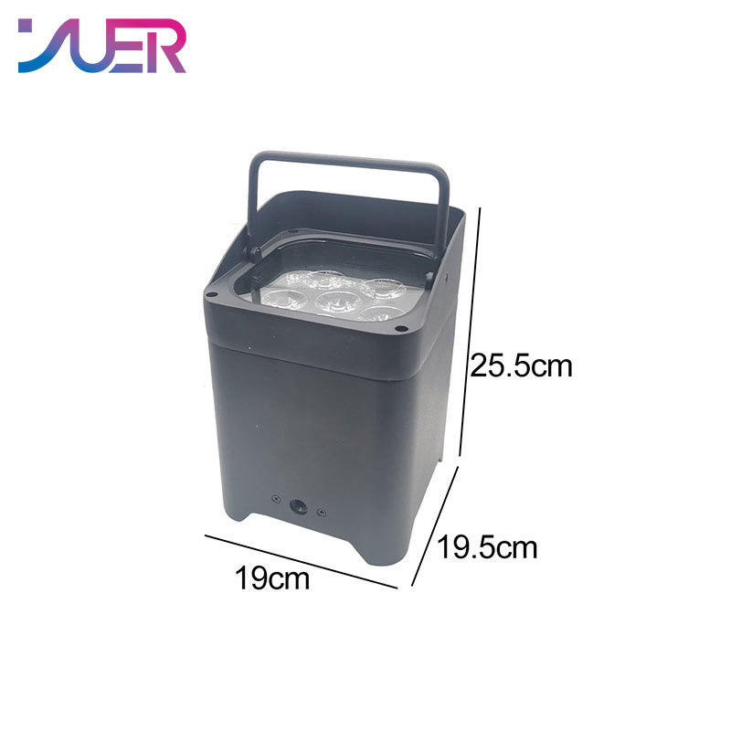 YUER Battery Wireless Par 6x18w RGBWA-UV 6IN1 DJ Par Light IR Remote and Wifi APP Control LED Par For DJ Disco Stage Indoor Bar