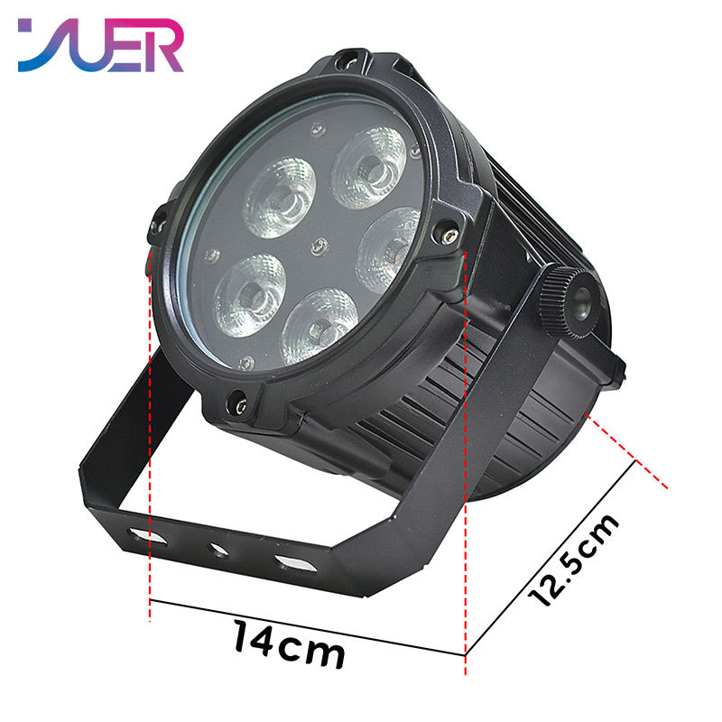 YUER IP65 water proof LED Par Light 5x10W RGBW 4IN1/5x15W RGBWA 5IN1 DJ Disco Laser Light Projector Strobe Stage Effect Wedding Xmas Holiday Party Lamp Gift Holiday Bar Club Lights