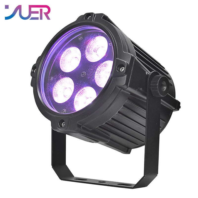 YUER IP65 water proof LED Par Light 5x10W RGBW 4IN1/5x15W RGBWA 5IN1 DJ Disco Laser Light Projector Strobe Stage Effect Wedding Xmas Holiday Party Lamp Gift Holiday Bar Club Lights