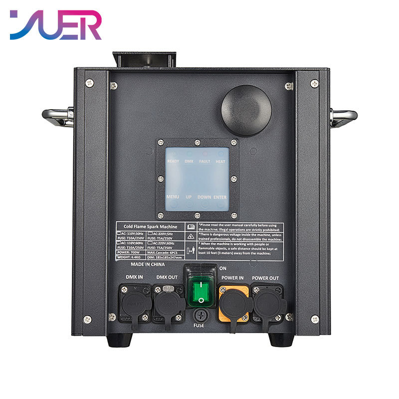 YUER NEW Waterproof 700W Cold Spark Machine Cold Fireworks Wedding Sparkler Fountain DMX Remote Control Spray for Party DJ Show