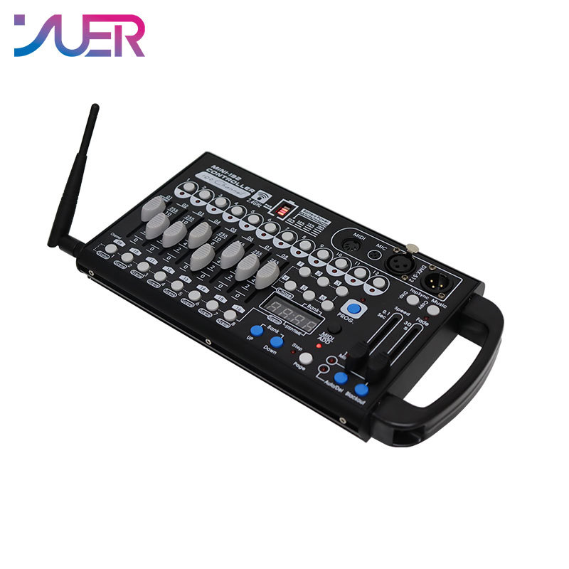 YUER Mini Battery Powerd 192CH DMX512 Controller With Wireless Wifi Fader Command Wing Party Lighting Console Scene Dj Disco