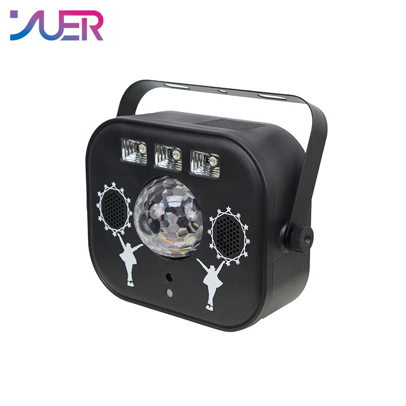 YUER Multifunction Strobe LED RGBW UV Laser Beam Christmas Wedding Party Bluetooth Audio Effect Stage Lighting Dj Disco Remote DMX