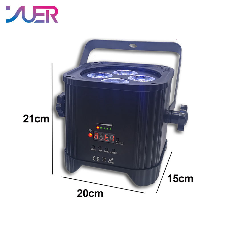 YUER NEW Battery Par LED Light WiFi App Control 6/10CH DMX512 Wireless 4x18W RGBWAUV 6in1 Disco Dj Wedding Party Stage Lighting Bar