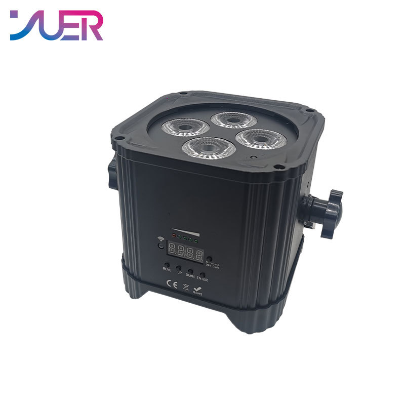 YUER NEW Battery Par LED Light WiFi App Control 6/10CH DMX512 Wireless 4x18W RGBWAUV 6in1 Disco Dj Wedding Party Stage Lighting Bar