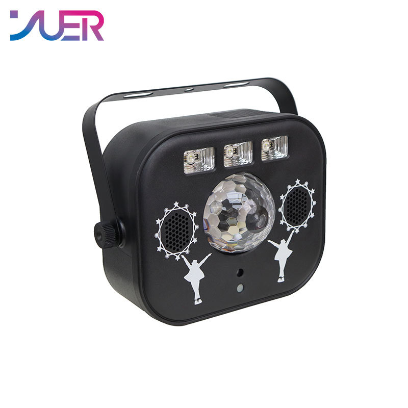 YUER Multifunction Strobe LED RGBW UV Laser Beam Christmas Wedding Party Bluetooth Audio Effect Stage Lighting Dj Disco Remote DMX