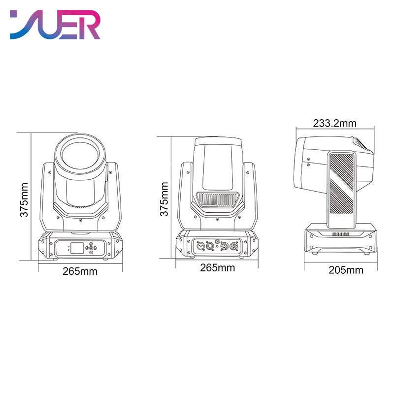 YUER MINI LED 260W Spot Zoom GOBO Moving Head Light For DJ Disco Bar Nightclub Music Party Dance DMX Stage Equipment