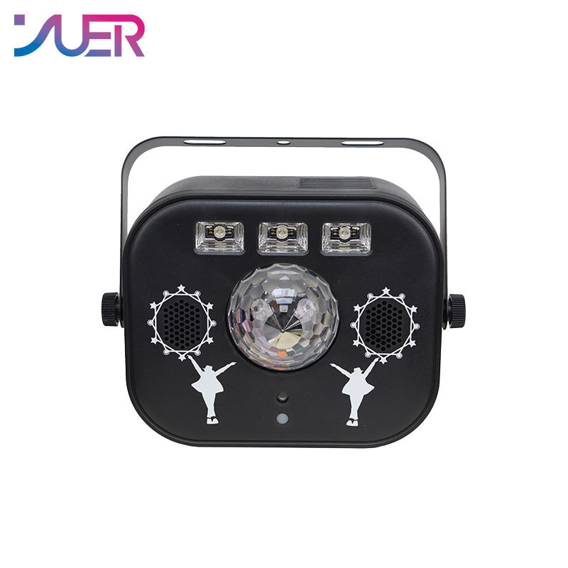 YUER Multifunction Strobe LED RGBW UV Laser Beam Christmas Wedding Party Bluetooth Audio Effect Stage Lighting Dj Disco Remote DMX