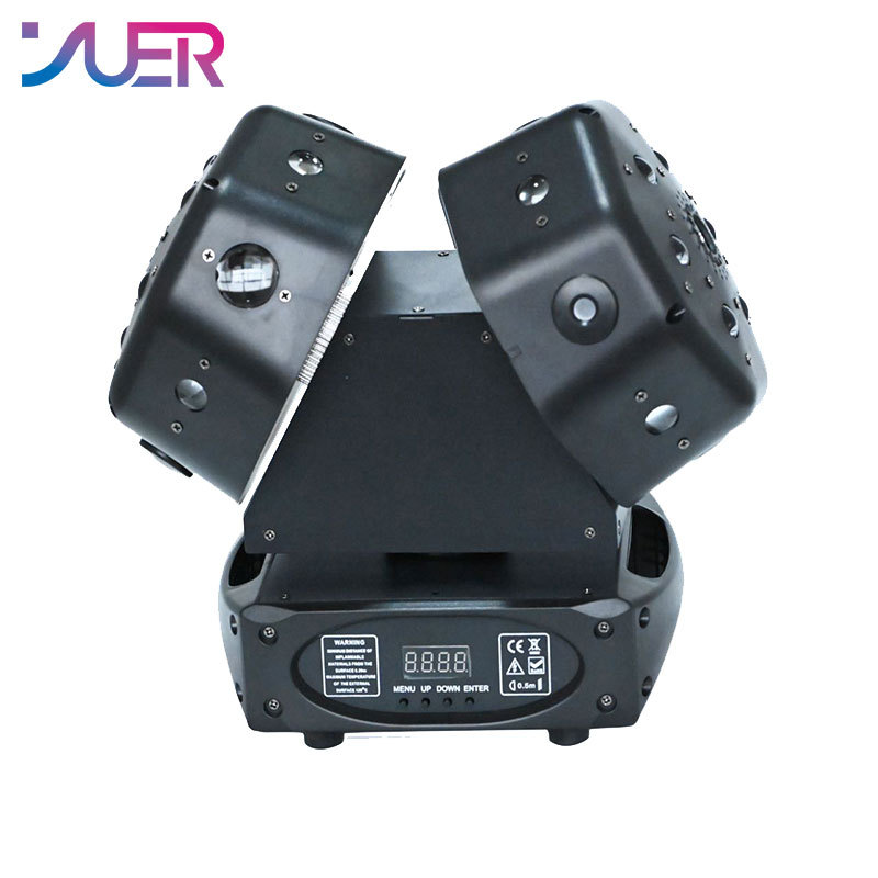 YUER Double LED Strobe Arm Rotating Moving Head Light With RG Laser Light For DJ Disco Stage Wedding Music Party Bar