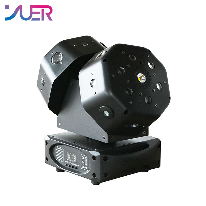 YUER Double LED Strobe Arm Rotating Moving Head Light With RG Laser Light For DJ Disco Stage Wedding Music Party Bar