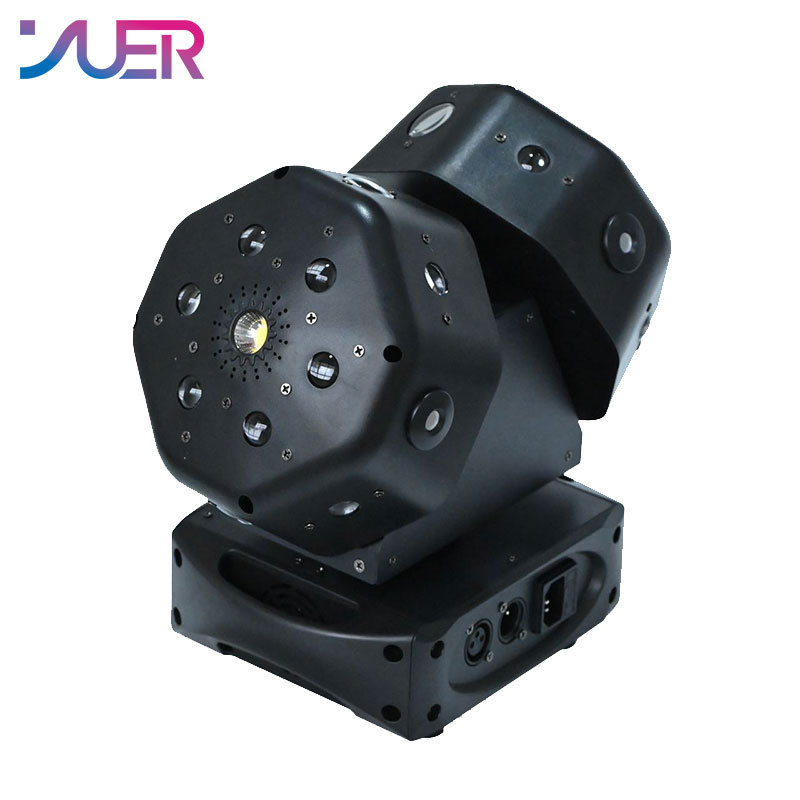 YUER Double LED Strobe Arm Rotating Moving Head Light With RG Laser Light For DJ Disco Stage Wedding Music Party Bar