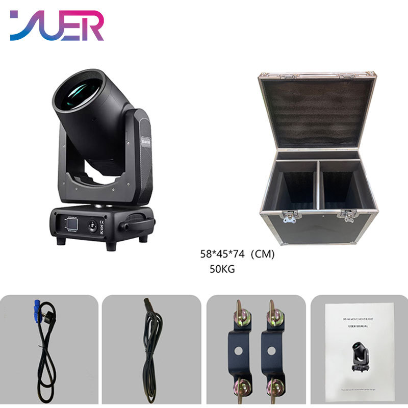YUER NEW Profession 380W 20R Beam Spot Wash Moving Head Light Double Prism Zoom DMX512 For Disco DJ Music Ball Party Nightclub