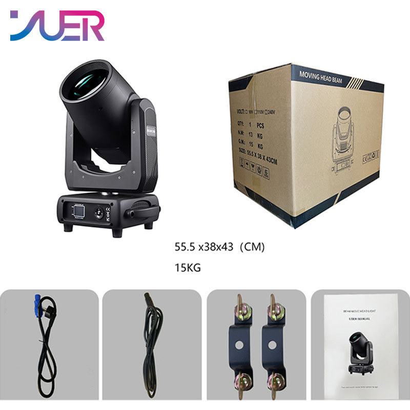 YUER NEW Profession 380W 20R Beam Spot Wash Moving Head Light Double Prism Zoom DMX512 For Disco DJ Music Ball Party Nightclub