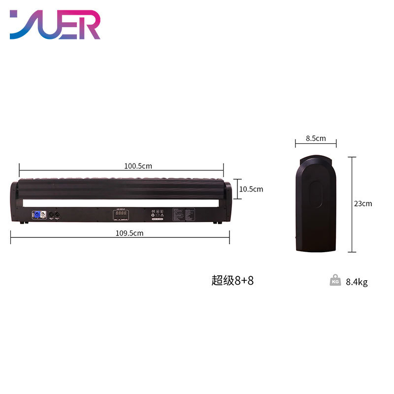 YUER NEW Dj Moving Head Laser Light 8+8 eyes Red Laser RGB LED Beam Lighting DMX512 For Stage Night Club Bar Dance Floor