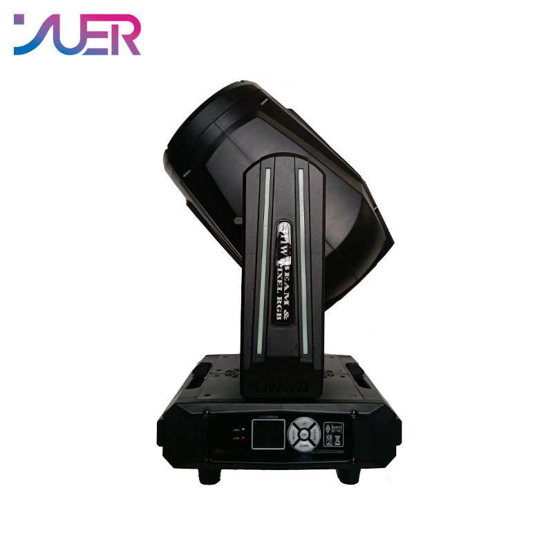 YUER OSRAM 295W Beam 8 Segment 128LED RGB Auxiliary Moving Head Light DMX Fossa prism and Atomizing mirror Effect Light For Disco Bar