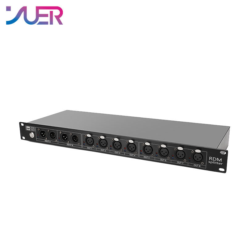 YUER DJ Stage Light RDM Distribution 8 Way DMX Controller Adjustable Address Code Online Equipment Optical Signal Amplifier Splitter