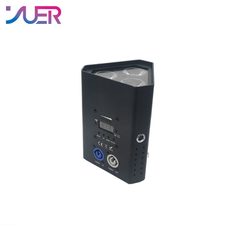 YUER Mini LED Par Light 54W DMX Wireless RGBWA-UV 6IN1 For LED DJ Party Stage Lights Wash LED 2.4Ghz Wireless Remote Control Battery