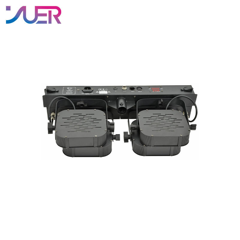 YUER Led Par Kit 4pcs 7x10W 4in1 RGBW Led Slim Flat Par Lights with Light Stand DMX Bar Foot Controller Bag Package Set