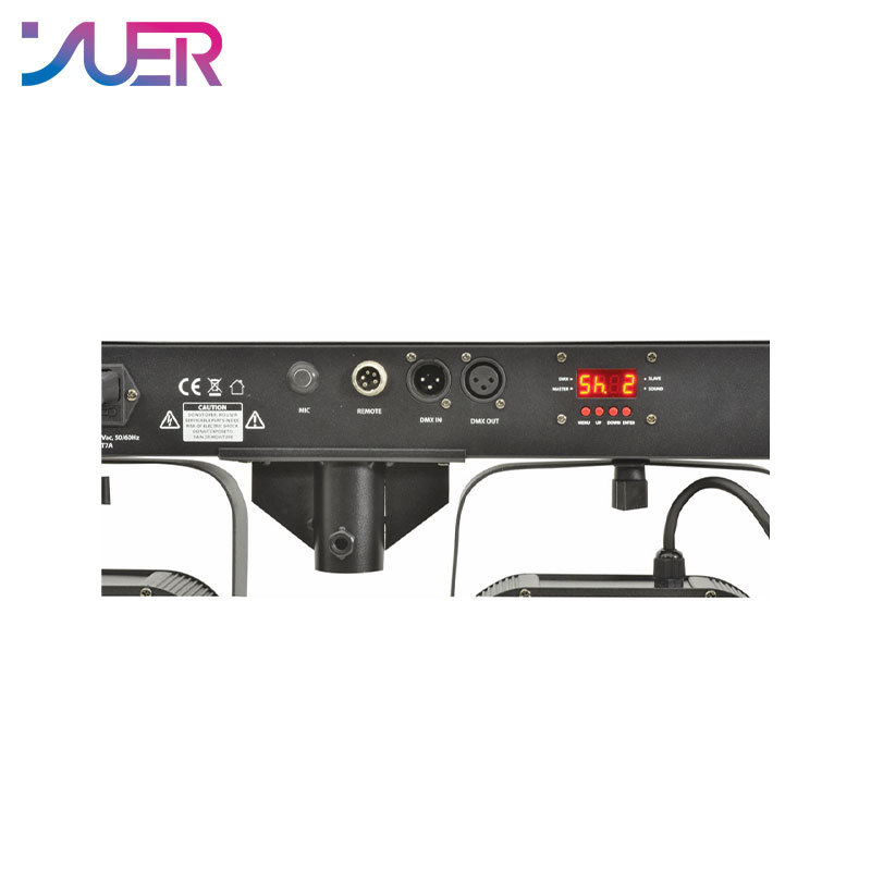 YUER Led Par Kit 4pcs 7x10W 4in1 RGBW Led Slim Flat Par Lights with Light Stand DMX Bar Foot Controller Bag Package Set