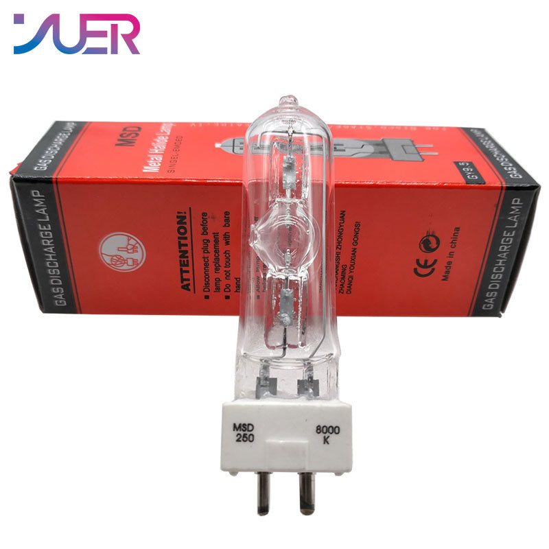 YUER Stage Lighting Lamp MSD 250/2 MSD250W 90V MSR Bulb NSD 250W 8000K Metal Halogen Lamp Disco DJ Par Light LED Moving Head Light