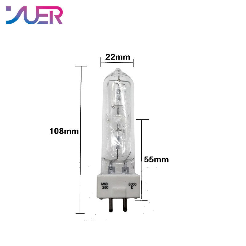 YUER Stage Lighting Lamp MSD 250/2 MSD250W 90V MSR Bulb NSD 250W 8000K Metal Halogen Lamp Disco DJ Par Light LED Moving Head Light
