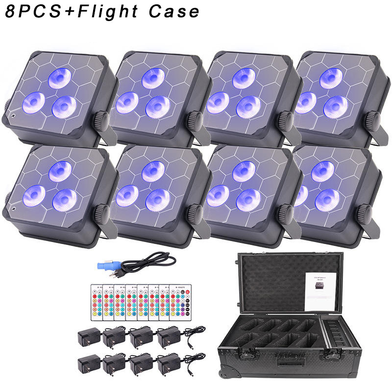 YUER Battery Powered LED Par 3x18W RGBWA UV Wall Wash DMX Wireless Remote App Control Dj Club Home Party Wedding Stage Light Uplights