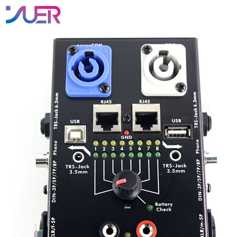 YUER Audio Network Multi Function XLR Mic DMX RJ45 Cable Tester
