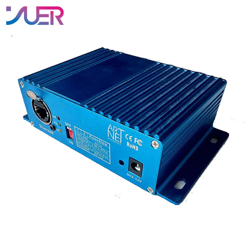 YUER ArtNet-DMX 4 Four way ArtNet DMX Bi-Directional Converter 4 Female 3PIN XLR IN/OUT Signal Converte Ethernet Cable